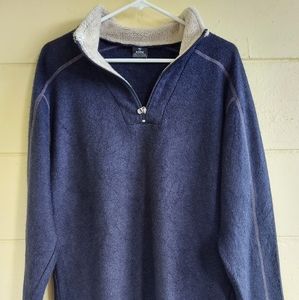 Kuhl Alfpaca Fleece Sweater Mens Large Blue 1/4 Zip Pullover Sherpa Collar